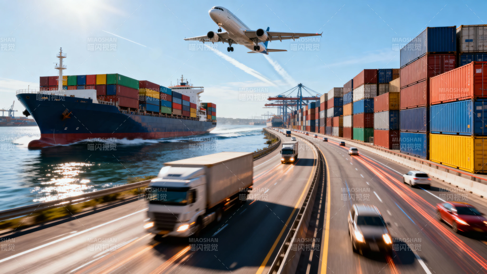 海陆空联运 全球物流脉动图片