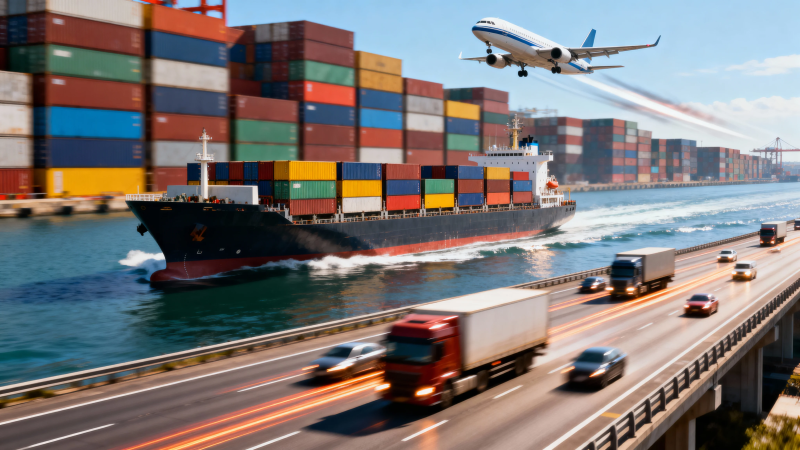 海陆空联运 全球物流提速图片