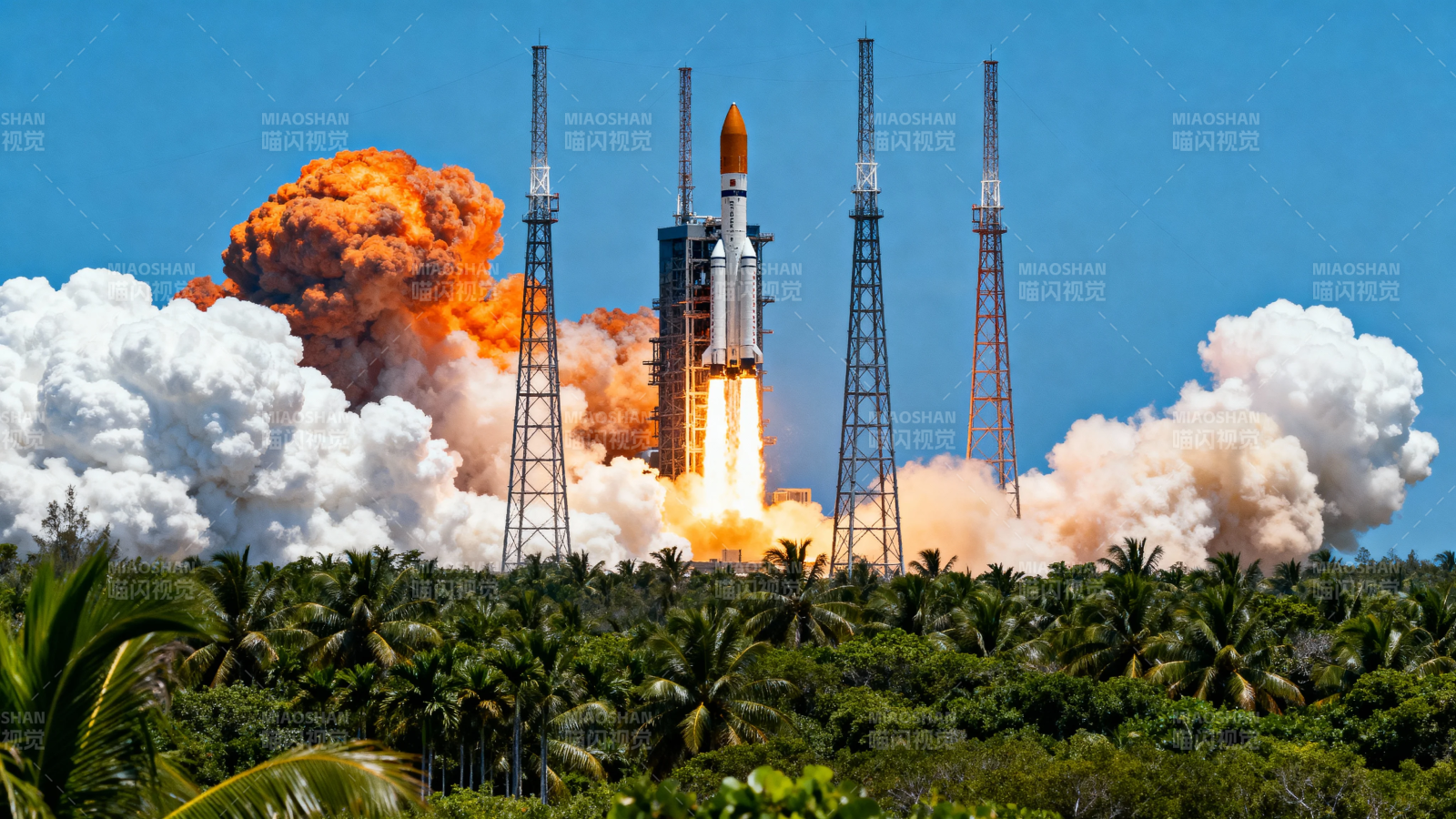 火箭升空 烈焰冲天图片