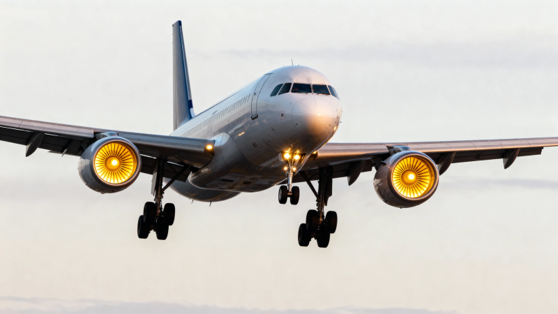 飞机降落 引擎 glowing 黄光图片