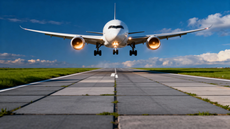 飞机起飞瞬间 引擎喷火震撼图片