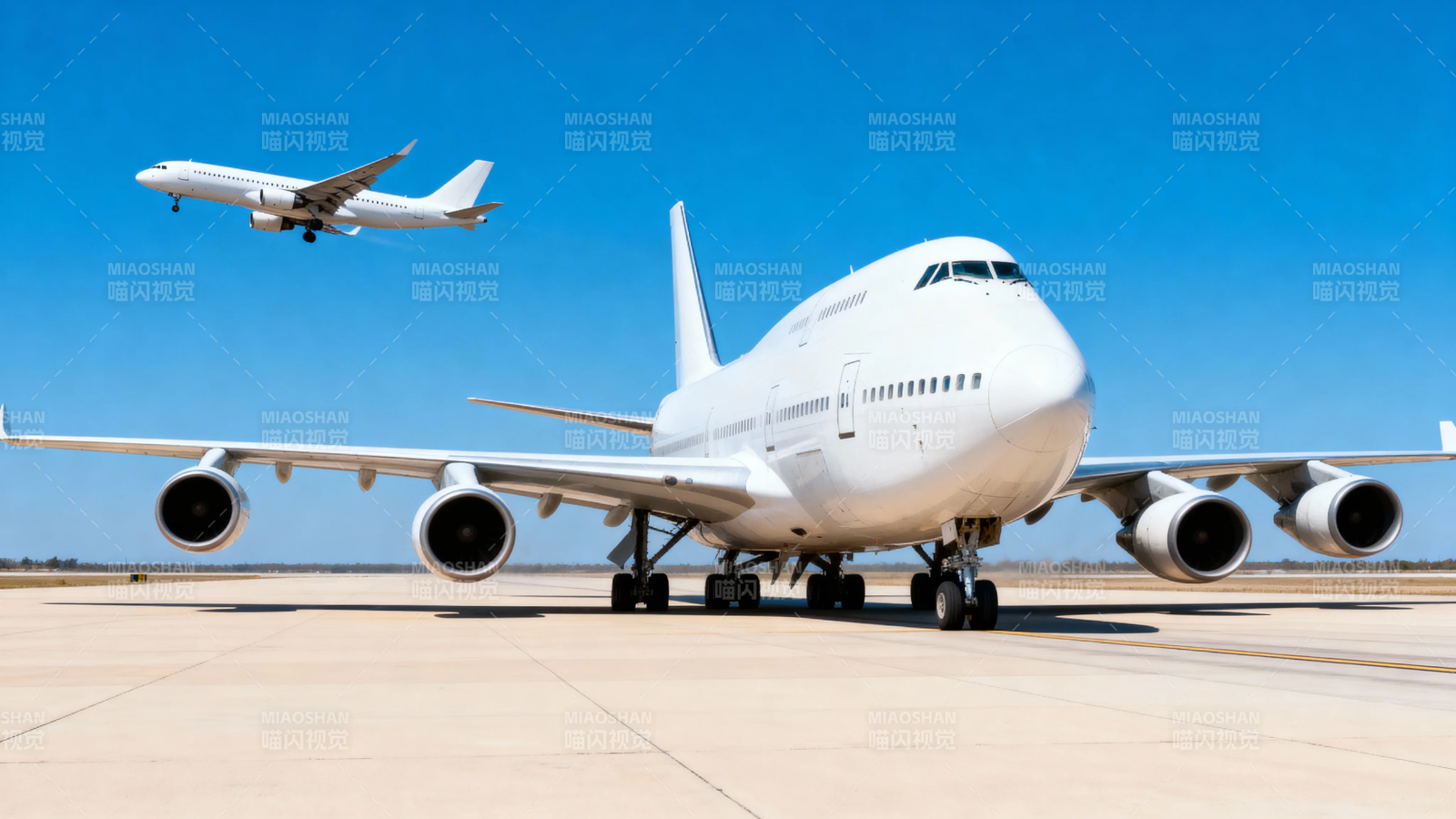 双机蓝天 巨翼待飞图片