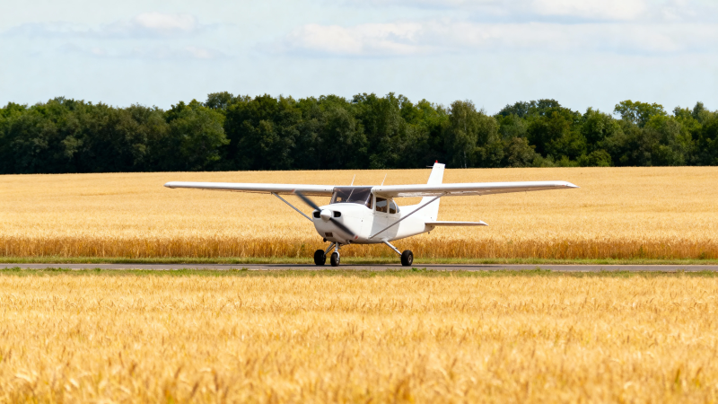 麦田中的小飞机图片