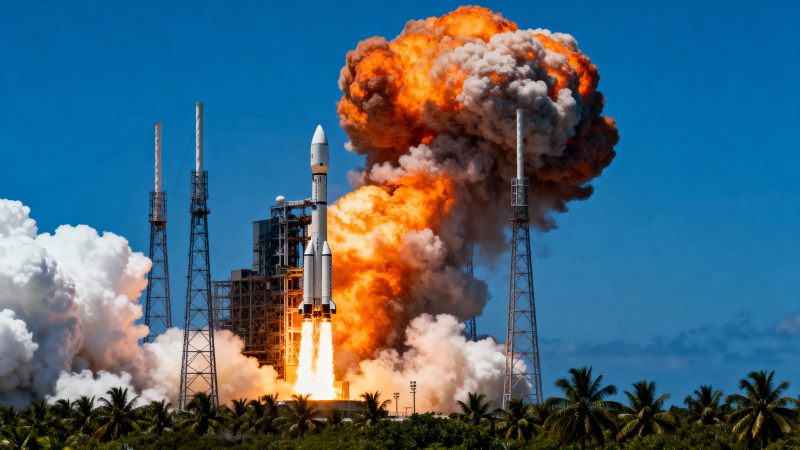 火箭升空 烈焰冲天图片