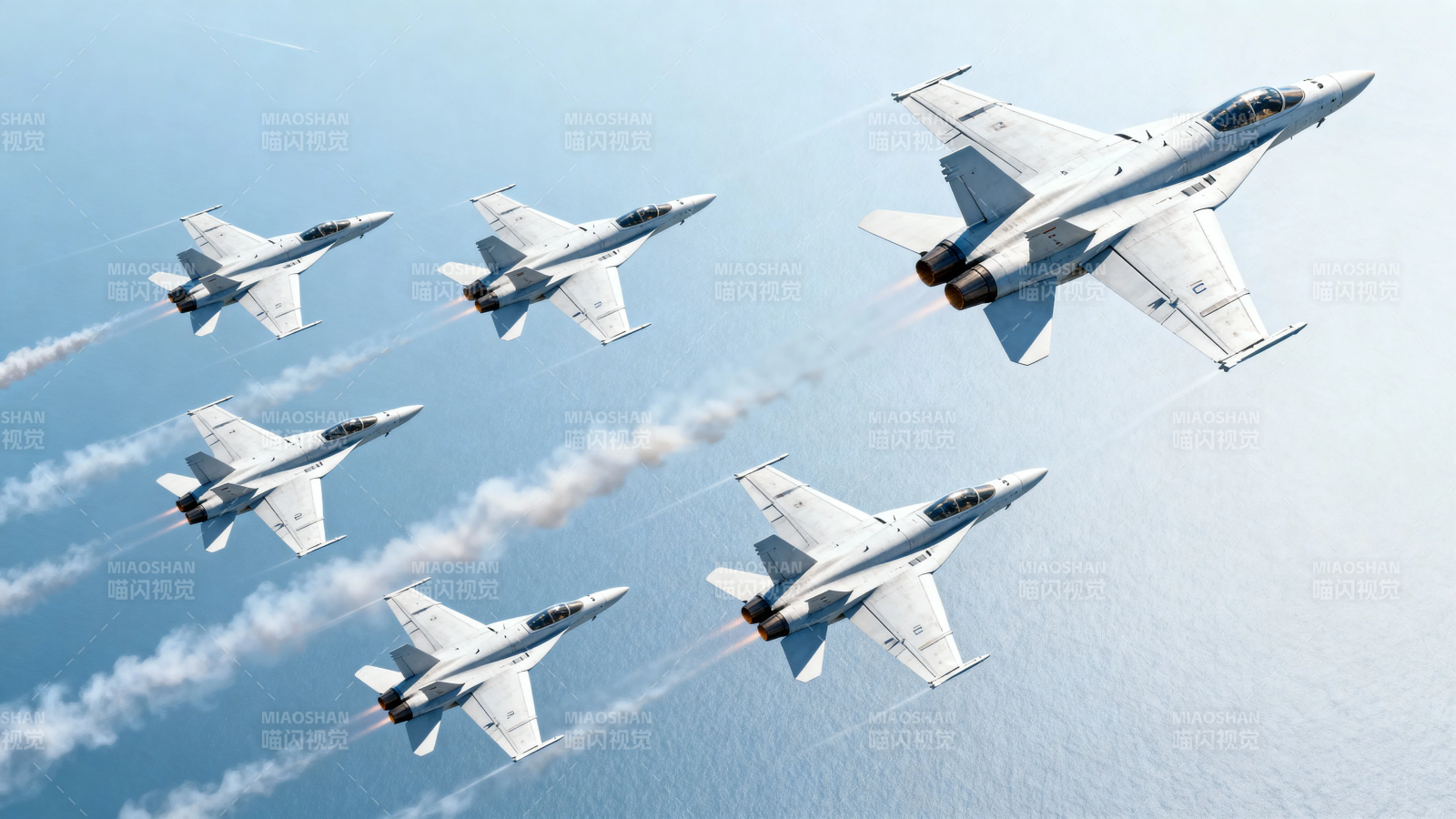 六机编队翱翔蓝天图片