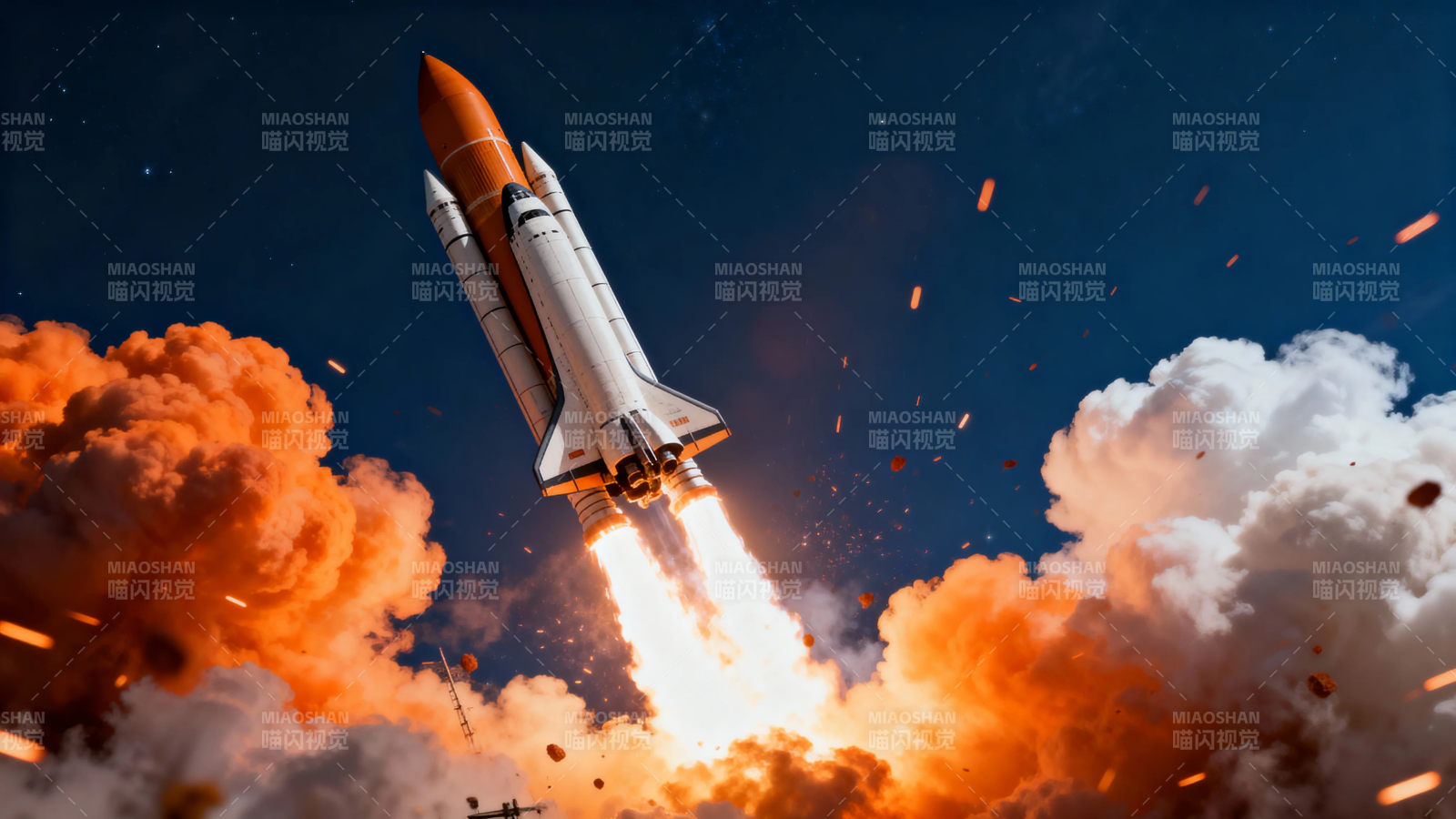 火箭升空 烈焰冲天图片