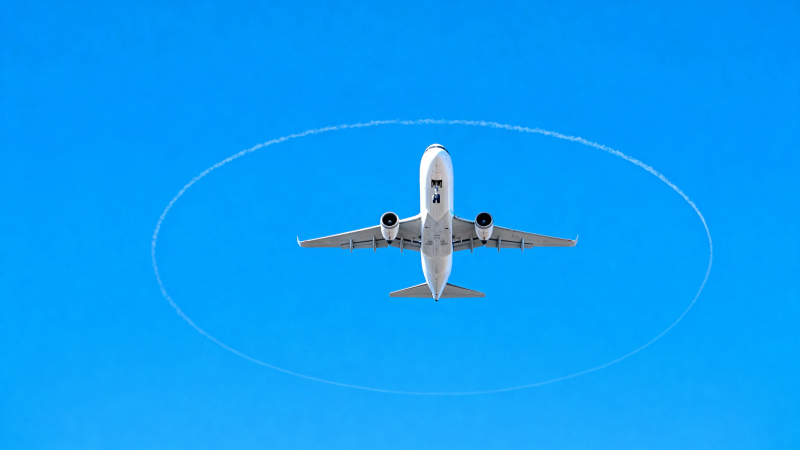 飞机蓝天画圆环图片