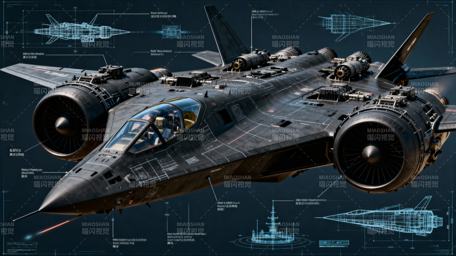未来战机蓝图 双引擎隐形设计图片