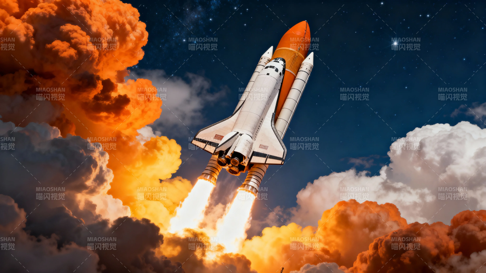 火箭升空 烈焰破云图片