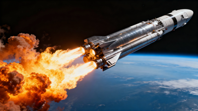 火箭升空 烈焰划破苍穹图片