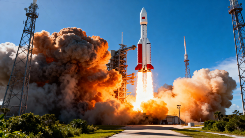 火箭升空 烈焰冲天图片