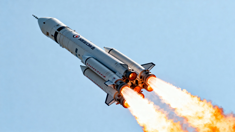 火箭升空 烈焰喷薄图片