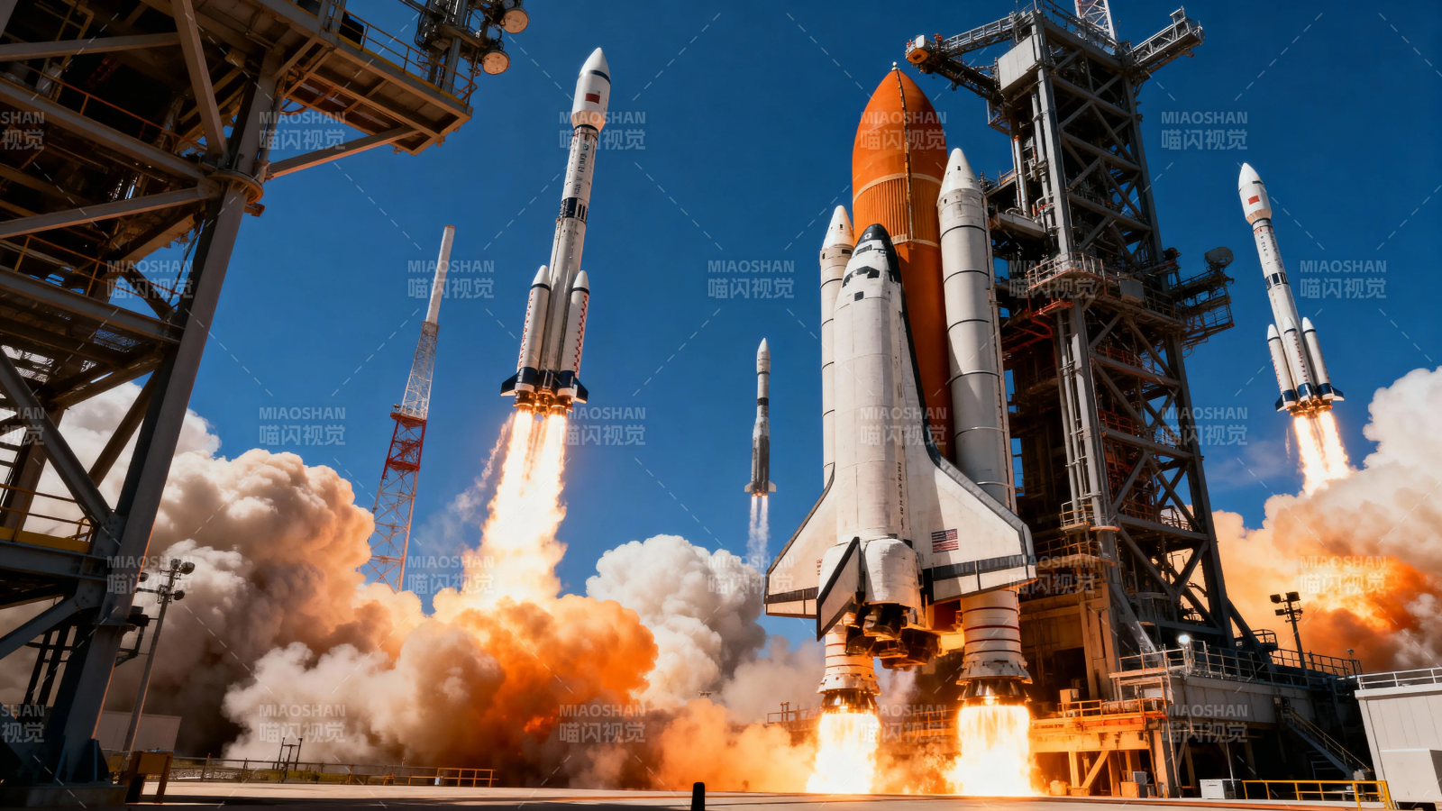 火箭齐发 烈焰冲天图片