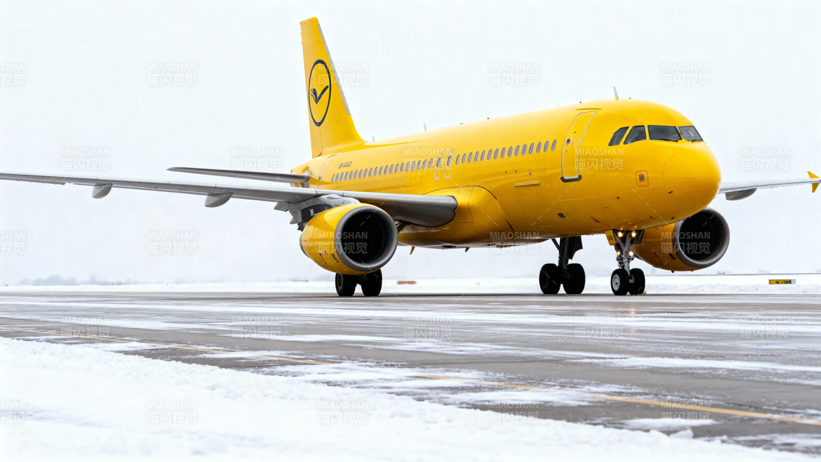 黄机雪地滑行中图片