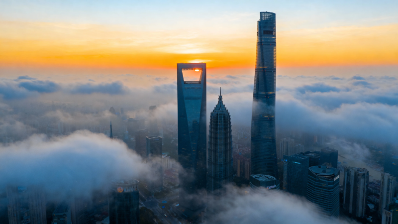 云海之上的魔都晨曦图片