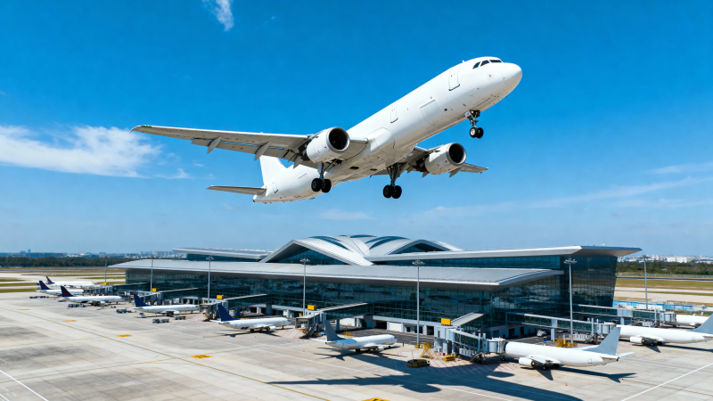 飞机起飞 机场繁忙景象图片