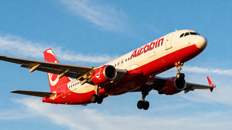 红白客机蓝天起飞图片