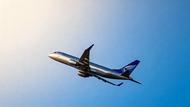 飞机翱翔蓝天图片