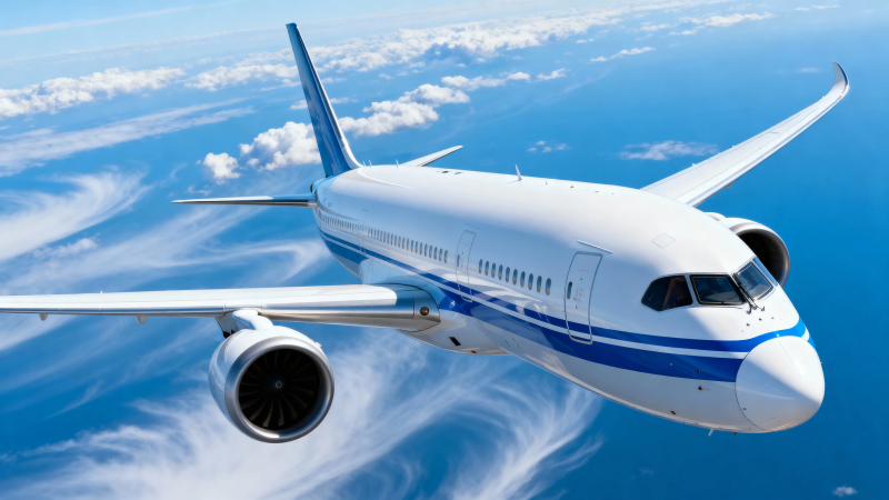 蓝天翱翔 客机掠云间图片