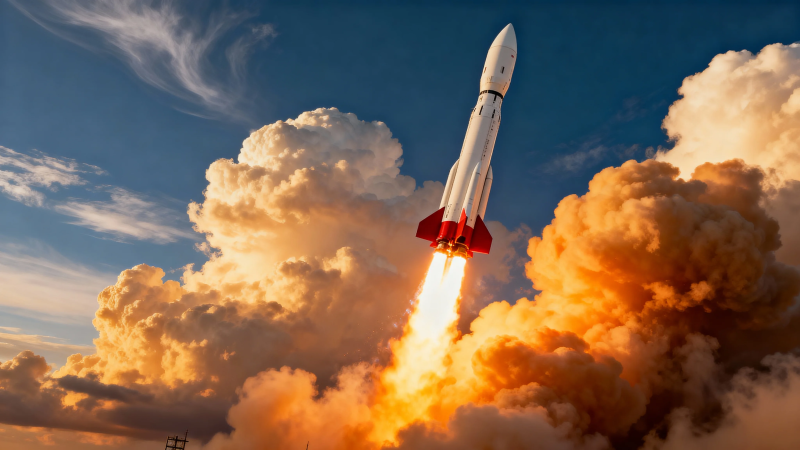 火箭升空 烈焰穿云图片