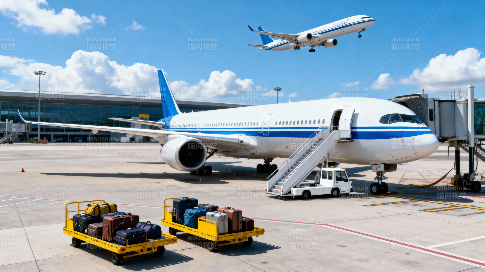 机场停机坪繁忙景象图片