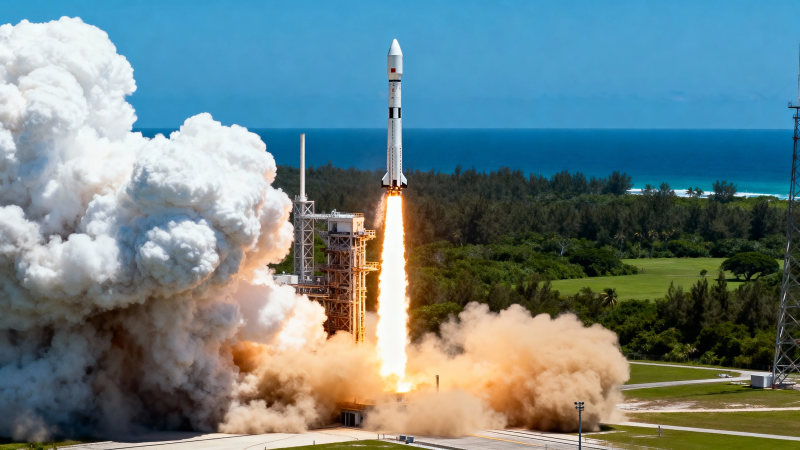 火箭升空 烈焰冲天图片