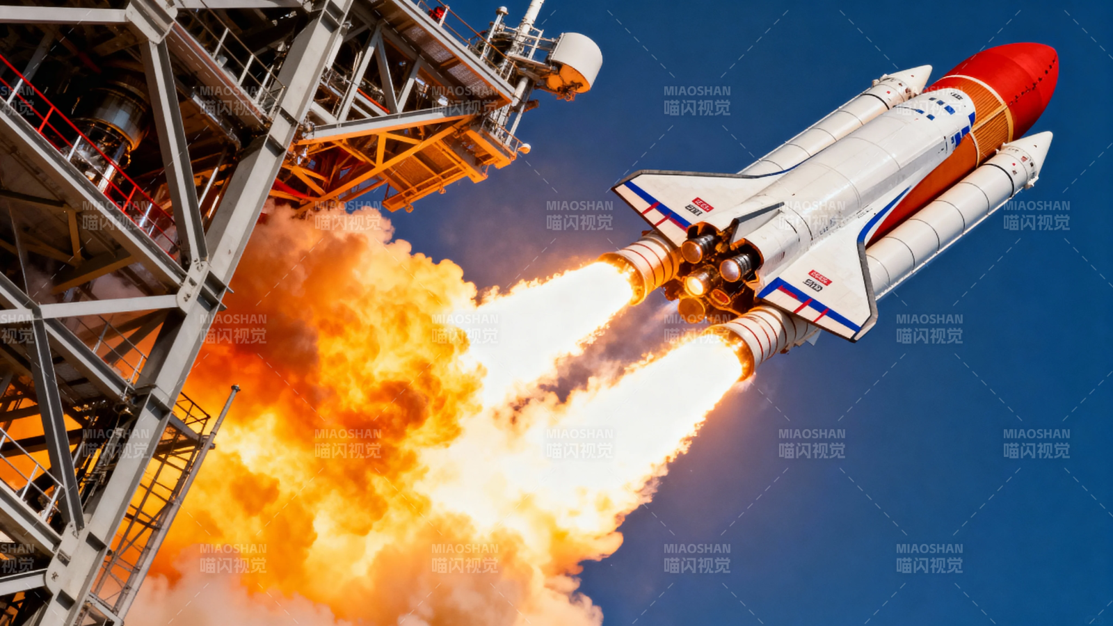 航天飞机发射升空瞬间图片