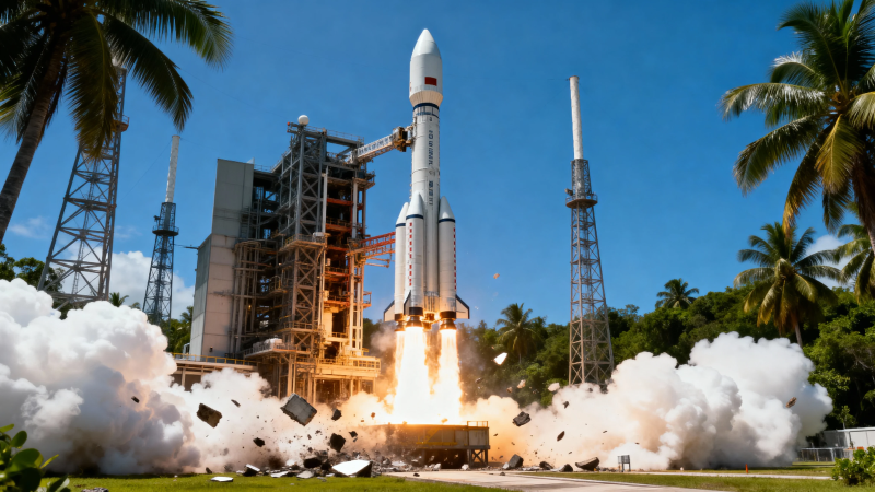 火箭发射 烈焰腾空图片