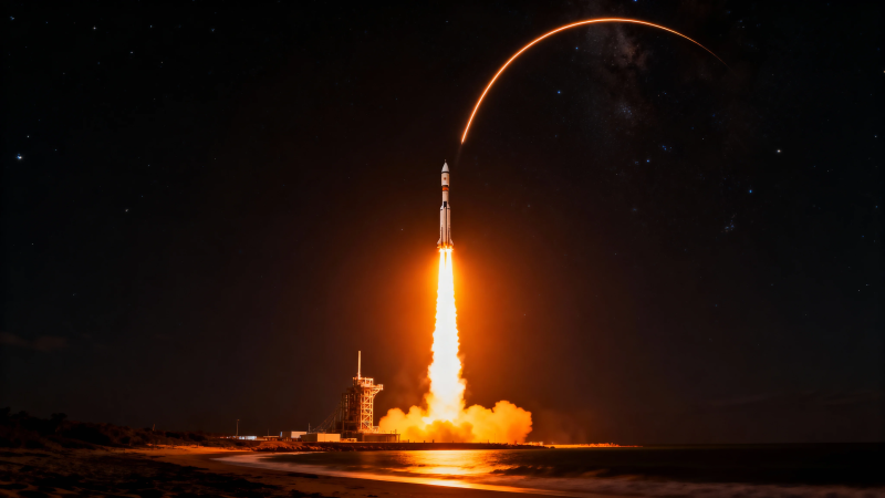 火箭升空 星河为伴图片