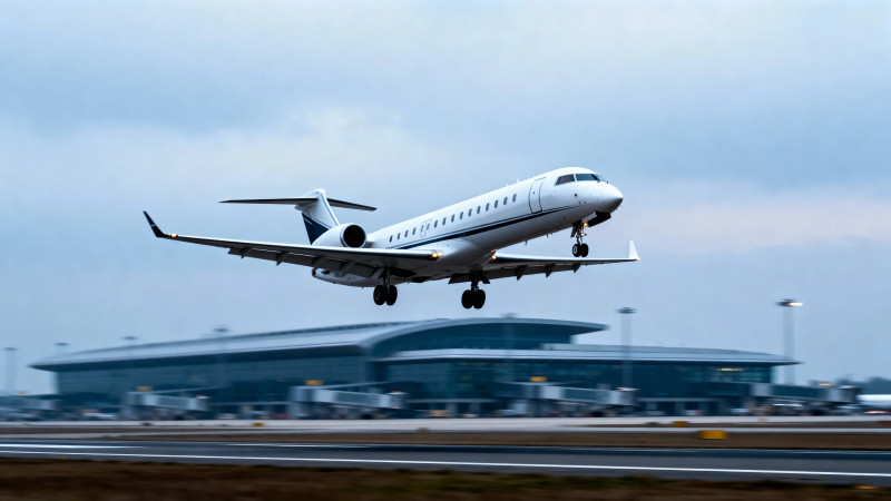 飞机起飞瞬间 背景机场模糊图片