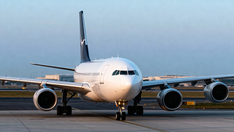 四发客机停机坪待命图片