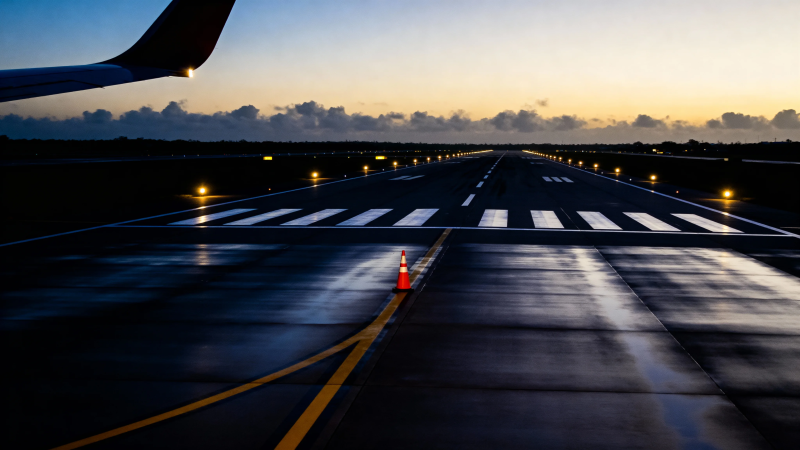 黄昏跑道 静待起飞图片