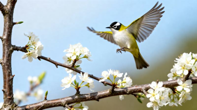 花鸟共舞春意浓图片