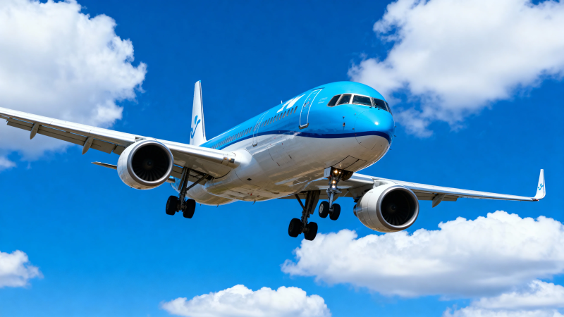 蓝天客机翱翔云间图片