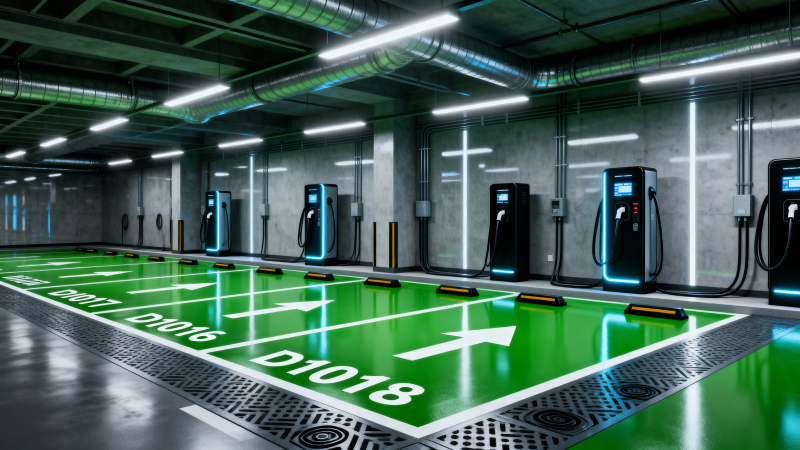 智能充电车库 绿色未来出行图片