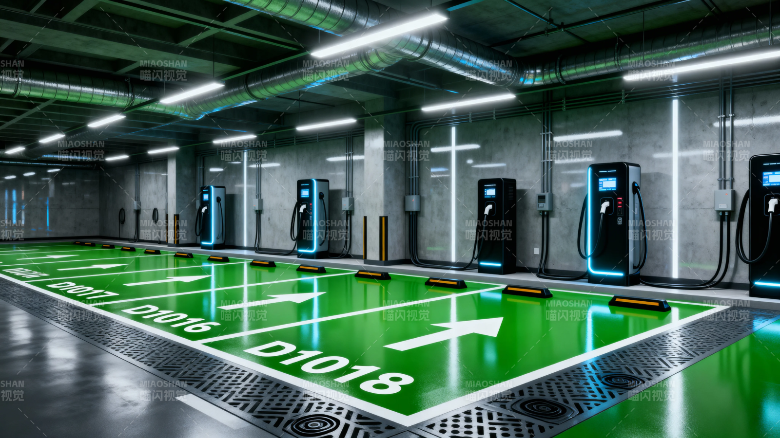 智能充电车库 绿色未来出行图片