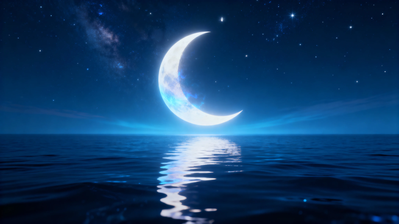 月海星河夜图片