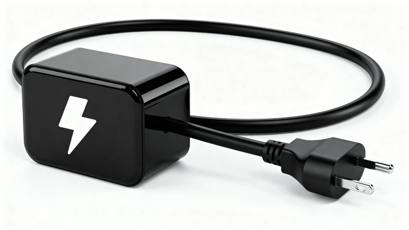黑色闪电充电器插头图片