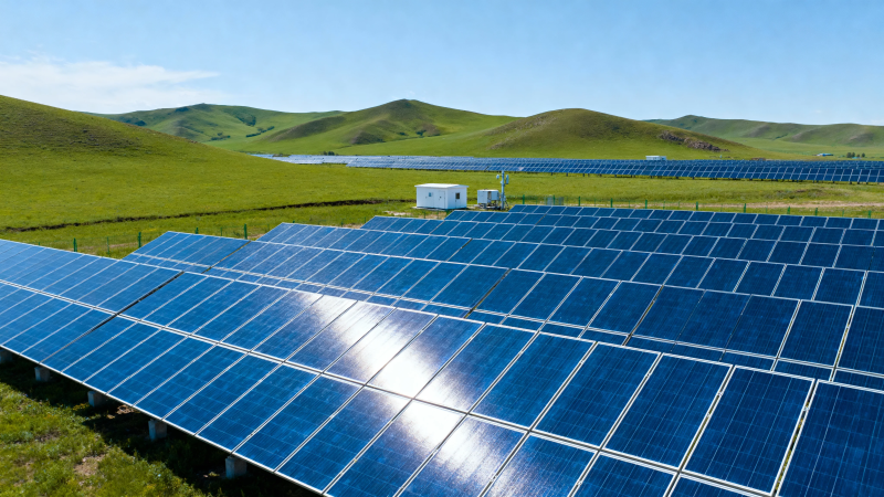 草原上的太阳能电站图片