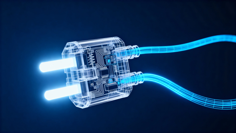 透明插头 蓝光电路未来感图片