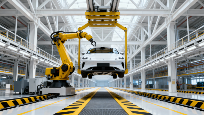 智能工厂 机器人装配汽车图片