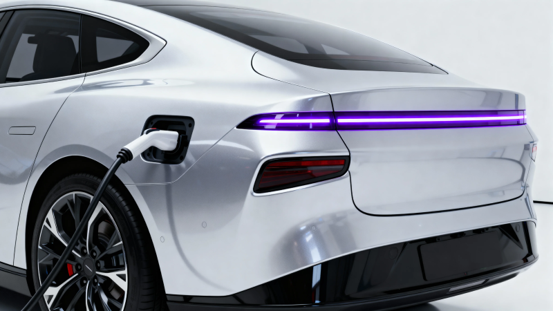 银车充电 紫灯炫目图片