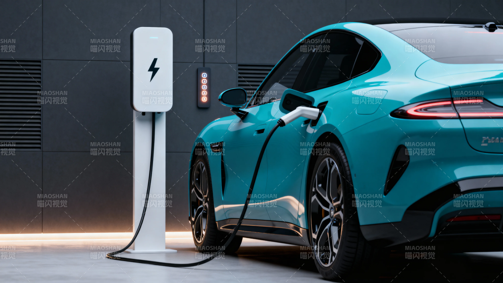 蓝车充电中 科技感十足图片