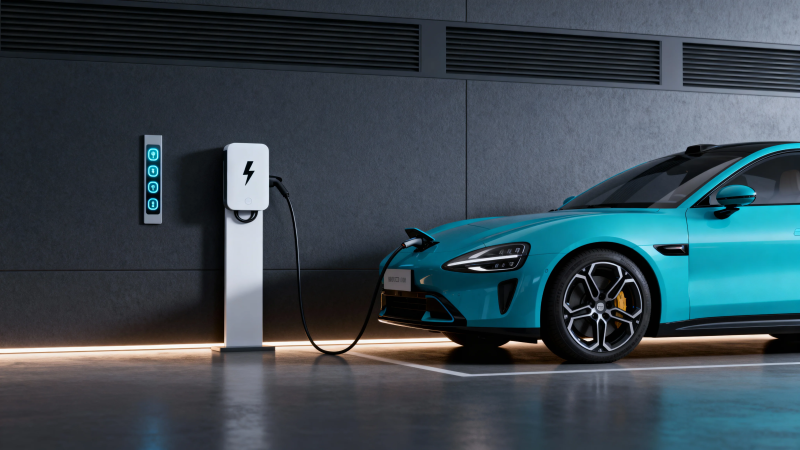 蓝车充电中 科技感十足图片