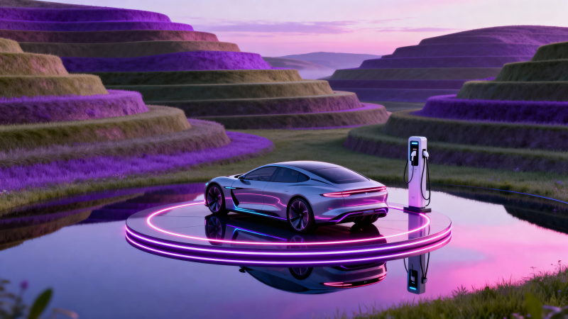 紫霞梯田 未来电车充电台图片