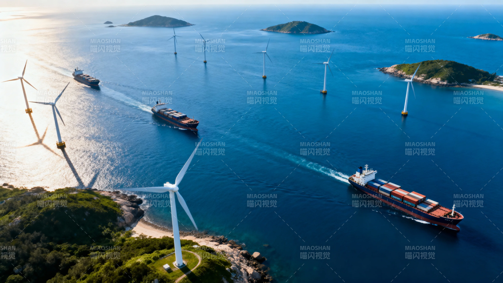 海上风电与航运共融图景图片