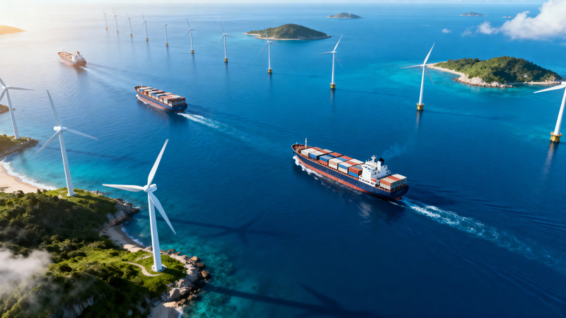 海上风电与航运共融图景图片