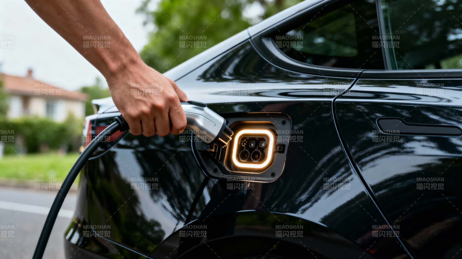 电动车充电中图片