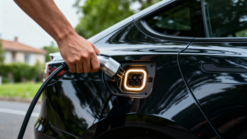 电动车充电中图片