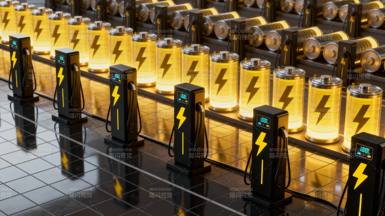 电池充电阵列 能量满格待命图片